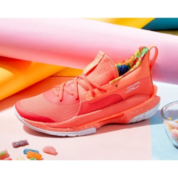 Under Armour Curry 7 Sour Patch Kids Basketball Peach 3021258-603 Men\'s Sz 11.5 main image 14